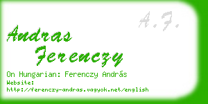 andras ferenczy business card