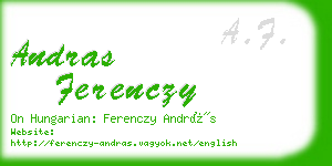 andras ferenczy business card